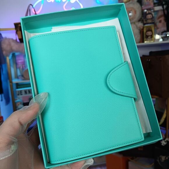 NIB Tiffany & Co Blue Leather Notebook Passport Photo Cover w/Notebook Box - Picture 1 of 12